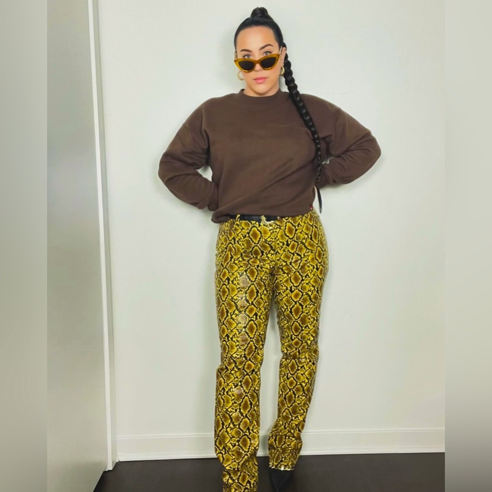 Good American 90s Icon Snake Faux Leather Pants